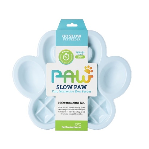 PAW Slow Feeder Wet & Dry Food Bowl for Cats & Dogs - Blue main image