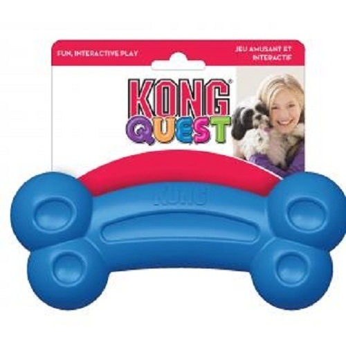 4 x KONG Quest Bone Treat Hiding Interactive Rubber Dog Toy - Small main image