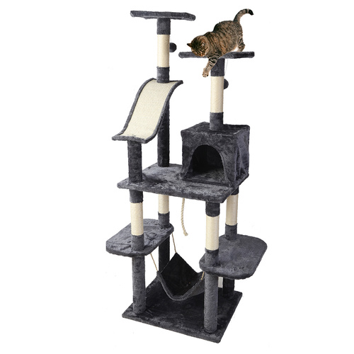 Cat Tree 171cm Trees Scratching Post Scratcher Tower Condo House Furniture Wood main image