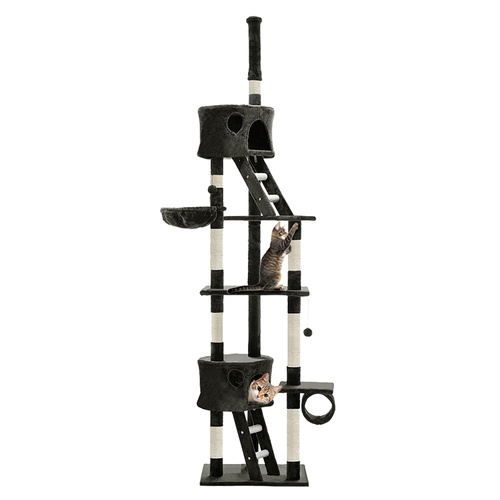 Cat Tree 260cm Trees Scratching Post Scratcher Tower Condo House Furniture Wood main image
