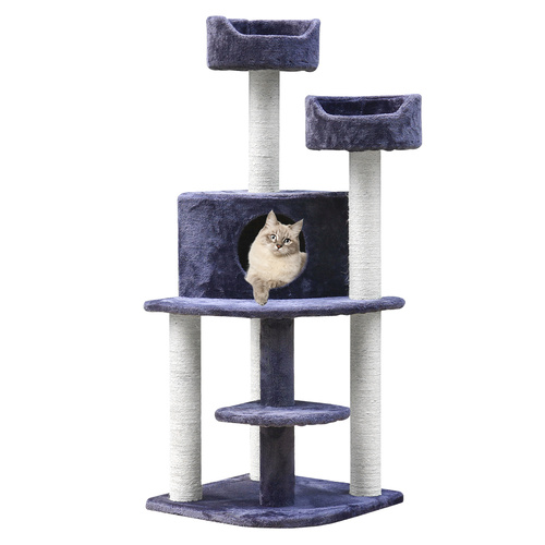 Cat Tree 126cm Trees Scratching Post Scratcher Tower Condo House Furniture Wood main image