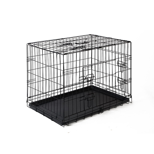 Portable Black Steel Rust-Resistant Dog Crate Foldable with Leak-Proof Trayze 36 main image