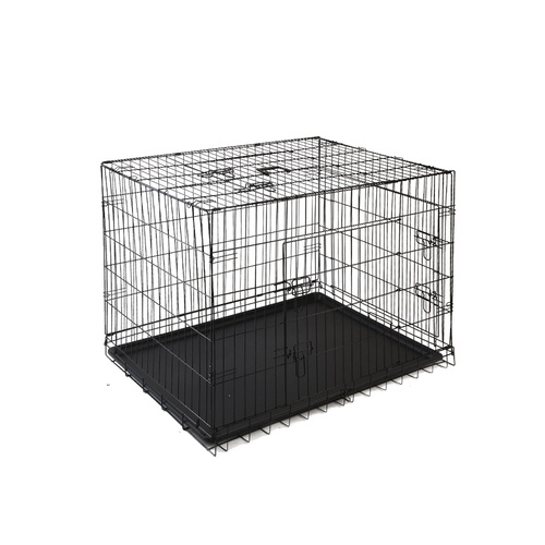 Portable Black Steel Rust-Resistant Dog Crate Foldable with Leak-Proof Trayze 48 main image