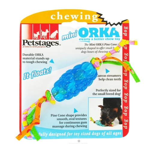 Petstages Mini Orka Pine Cone Teething Chew Toy for Small Dogs main image