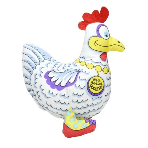 Petstages Madcap Well-Heeled Poultry Plush Squeaker Canvas Dog Toy main image