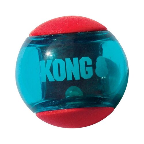 KONG Squeezz Action Multi-textured Red Rubber Ball Dog Toy 3 Balls - Medium  - 3 Packs main image