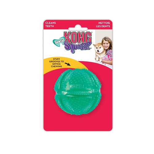 3 x KONG Squeezz Dental Ball Rubber Dog Toy main image