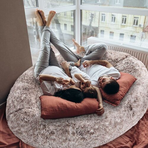 The Nap Nest Bed Super Snuggler Fluffy Calming Bed - Brown main image