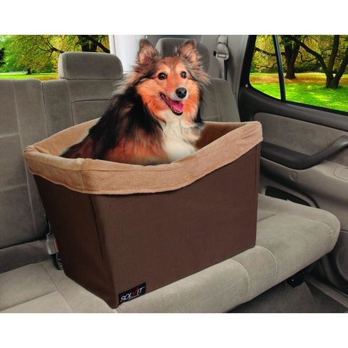 Happy Ride Solvit Jumbo On-Seat Booster Safety Seat in Chocolate for Small to Medium Dogs main image