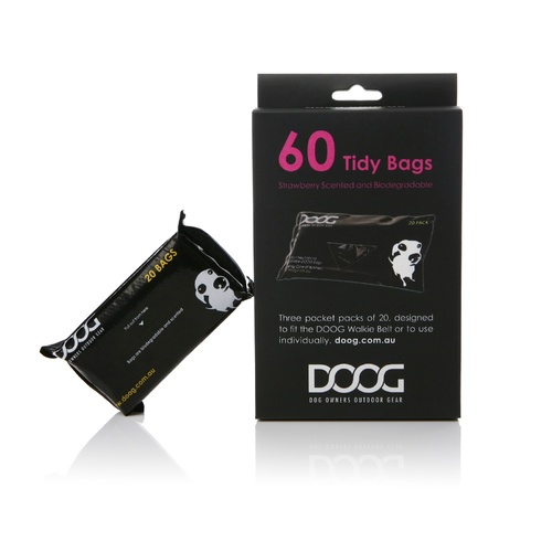DOOG Dog Poo Pick Up Refill Tidy Bags with Handles - 3 Packs of 20 Bags  main image