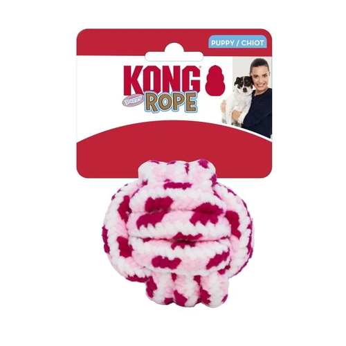 KONG Rope Knot Ball Fetch Dog Toy for Puppies - Pack of 3 Assorted Colours main image
