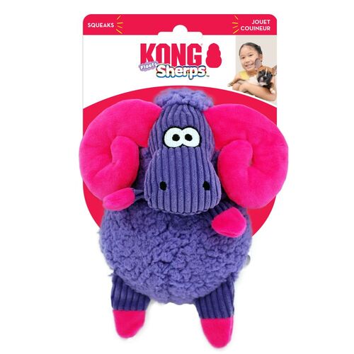 3 x KONG Sherps Plush Squeaker Dog Toy - Floofs Big Horn main image