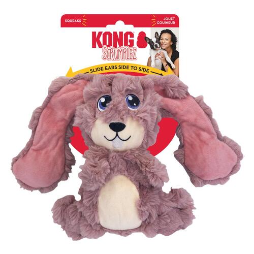 KONG Scrumplez Plush Squeaker Tug Dog Toy Bunny - Bulk Pack of 3 main image