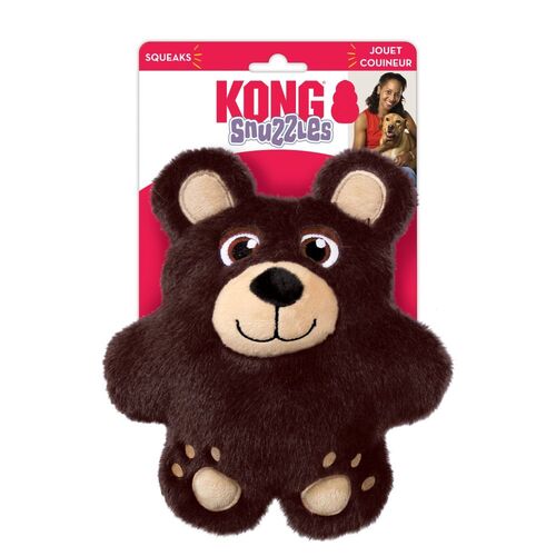 3 x KONG Snuzzles Plush Squeaker Dog Toy - Bear main image