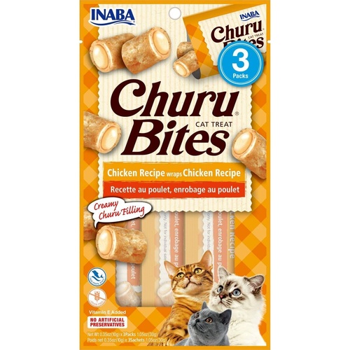Inaba Cat Treats Chicken Wraps with Churu filling - 18 x 10g Tubes