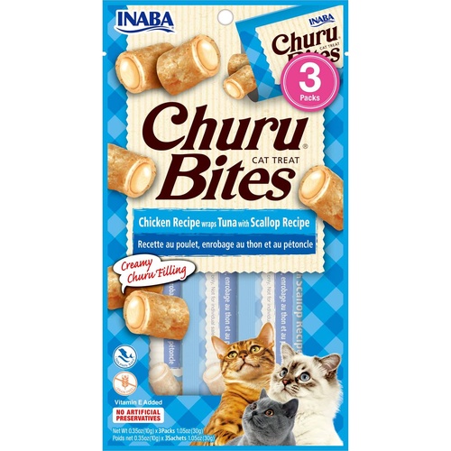 Inaba Cat Treats Chicken Wraps with Tuna & Scallop Churu filling - 18 x 10g Tubes main image
