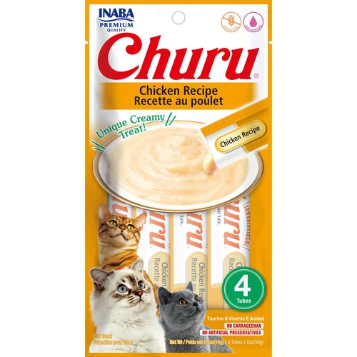 Inaba Cat Churu Meal Topper Treat - Creamy Chicken Recipe 24 x 14g Tubes main image