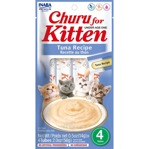 Inaba Kitten Churu Meal Topper Treat - Creamy Tuna Recipe 24 x 10g Tubes main image