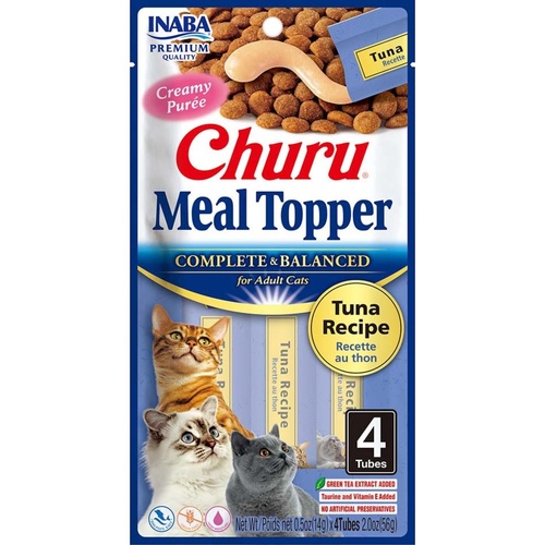 Inaba Cat Complete Balanced Meal Topper Treat - Creamy Tuna - 24 x 14g Tubes