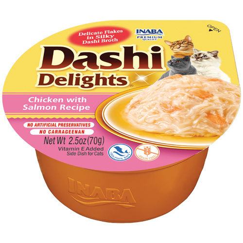 Inaba Cat Food Dashi Delights Chicken & Salmon Flakes in Dashi Broth - 6 cups x 70g main image