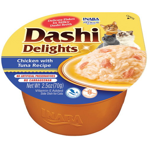 Inaba Cat Food Dashi Delights Chicken & Tuna Flakes in Dashi Broth - 6 x 70g Cups main image