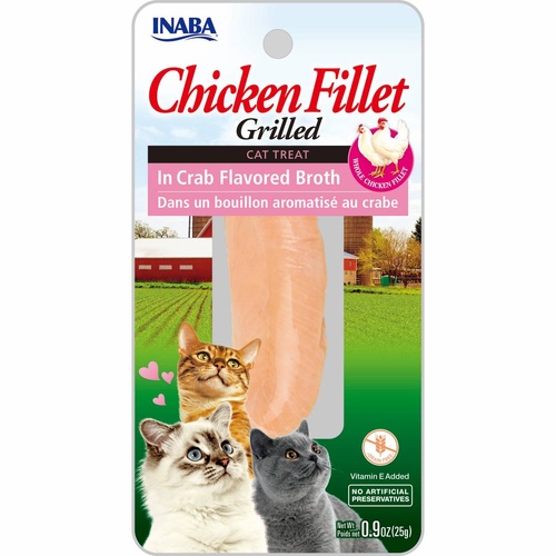 Inaba Cat Grilled Chicken Fillet in Crab Flavoured Broth Meal Topper Treat - 6-Pack main image