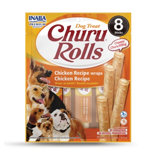 Inaba Dog Churu Rolls Snack Chicken Sticks with Creamy Filling - 48 Rolls main image