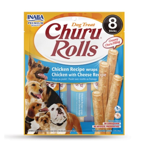 Inaba Dog Churu Rolls Snack Chicken & Cheese with Creamy Filling - 48 Rolls main image