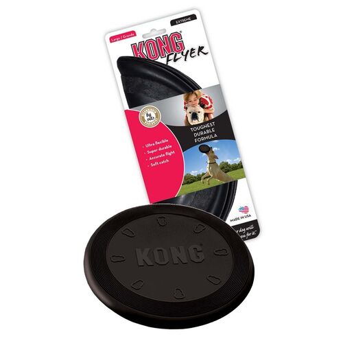 KONG Flyer Frisbee Extreme Black Non-Toxic Rubber Fetch Dog Toy  - 4 Unit/s main image