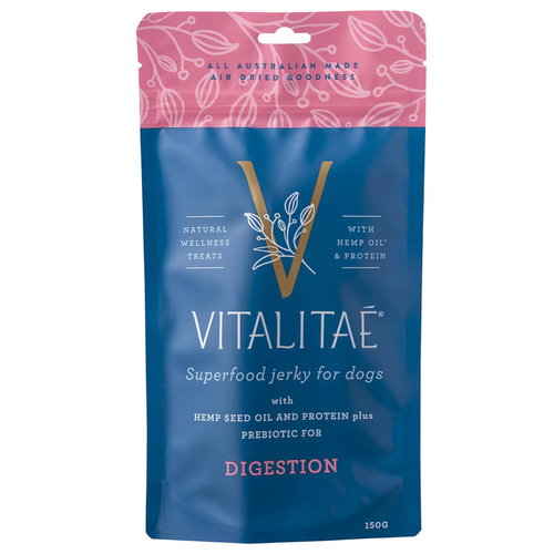 Vitalitae Superfood & Hemp Oil Dog Treats - Digestion Jerky - 150g main image