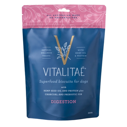 Vitalitae Superfood & Hemp Oil Digestion Biscuits Dog Treats 350g