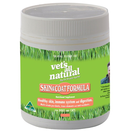Vets All Natural Skin & Coat Support Powder with Omega 3 & Probiotics for Cats & Dogs main image