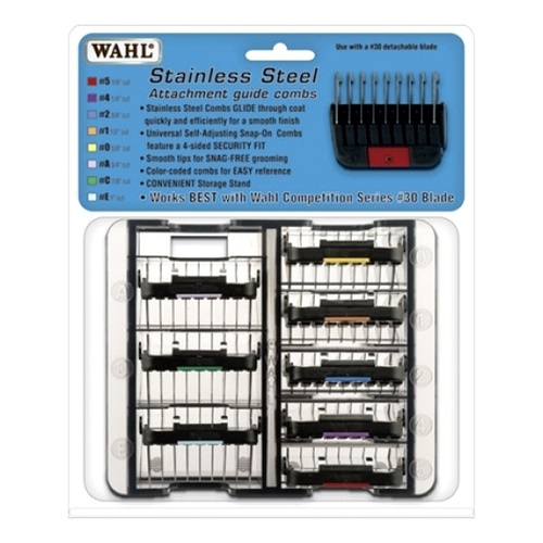 Wahl Stainless Steel Guide Combs - 8 Pack with Storage Box main image
