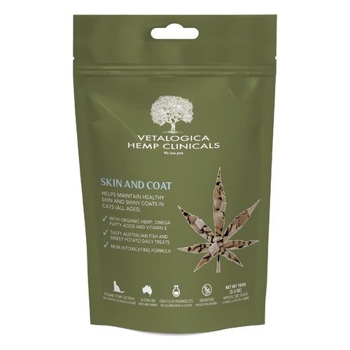 Vetalogica Hemp Clinicals Skin And Coat Cat Treats 100g main image