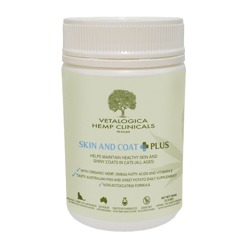 Vetalogica Hemp Clinicals Skin And Coat Plus Cat Supplement 100g main image