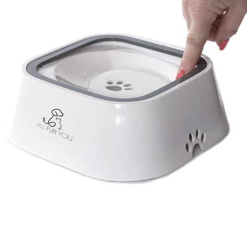 All Fur You Anti Splash Bowl White | No Mess Pet Water Bowl 1L main image