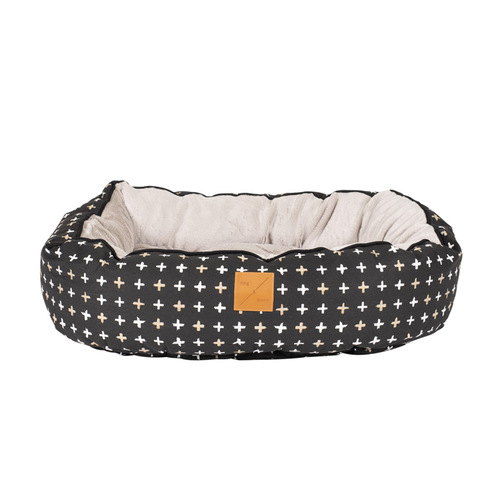 Mog & Bone 4 Seasons Reversible Dog Bed - Black Metallic Cross main image