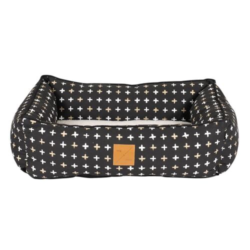 Mog & Bone Bolster Dog Bed - Black Metallic Cross main image