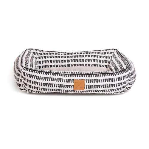 Mog & Bone Bolster Dog Bed - Black & White Mosaic main image