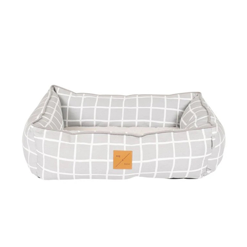 Mog & Bone Bolster Dog Bed - Grey Check main image