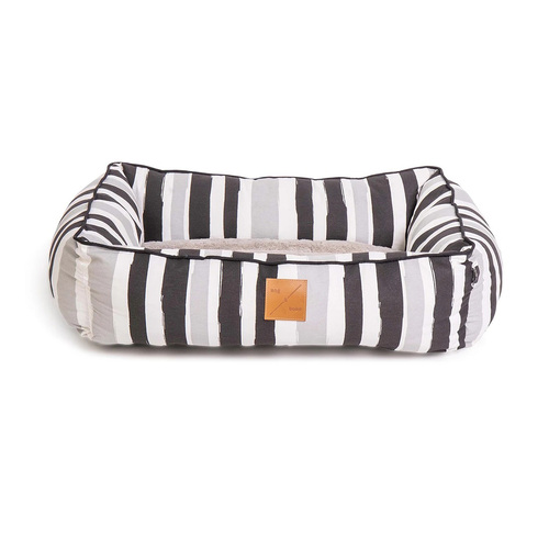 Mog & Bone Bolster Dog Bed - Pebble Black Brush Stroke main image