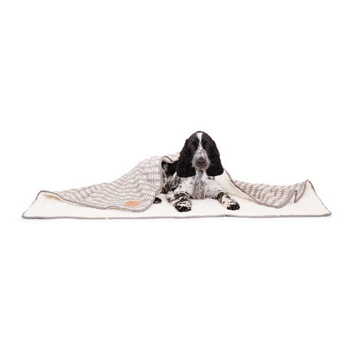 Mog & Bone Soft Reversible Pet Blanket Latte Inverse Mosaic main image