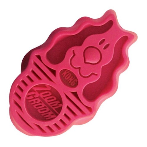 KONG ZoomGroom Silicone Cleaning Brush for Dogs - Raspberry main image