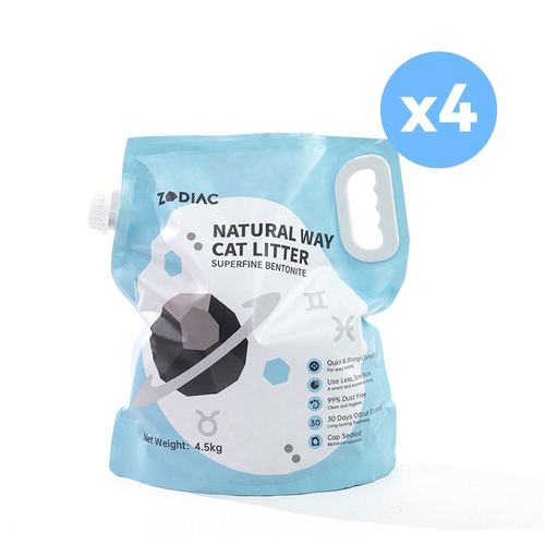 ZODIAC Natural Way Original Superfine Bentonite Cat Litter 4.5Kg x 4 main image