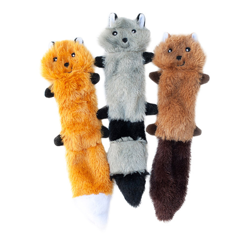 Zippy Paws Skinny Peltz Plush No-Stuffing Dog Toys - 3-pack Small main image