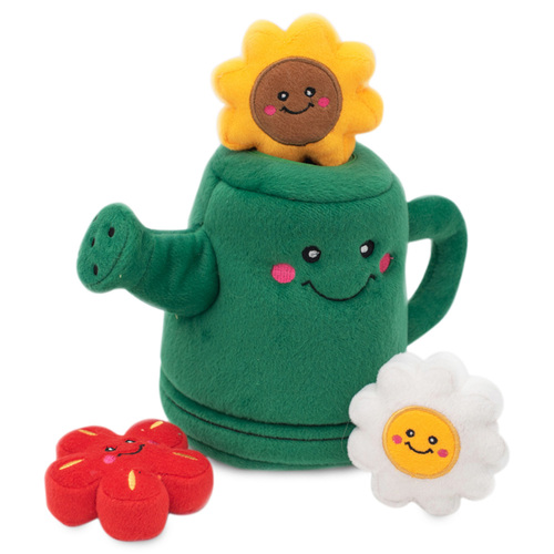 Zippy Paws Zippy Burrow Interactive Dog Toy - Watering Can + 3 Flowers main image