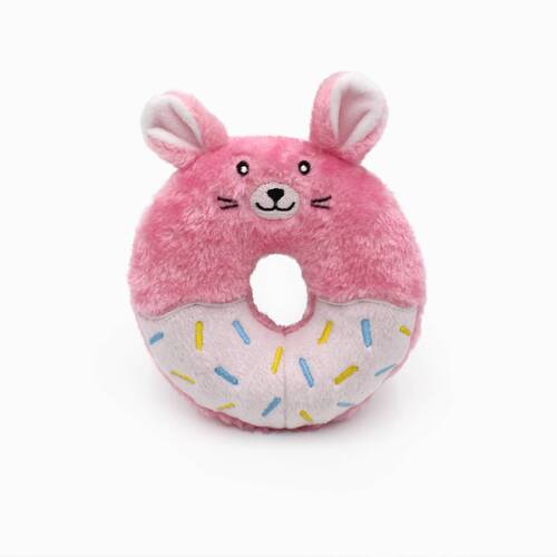 Zippy Paws Donutz Buddies Plush Squeaker Dog Toy - Bunny main image