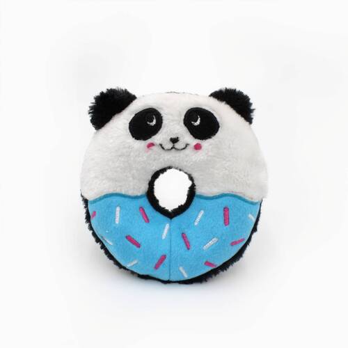 Zippy Paws Donutz Buddies Plush Squeaker Dog Toy - Panda  main image