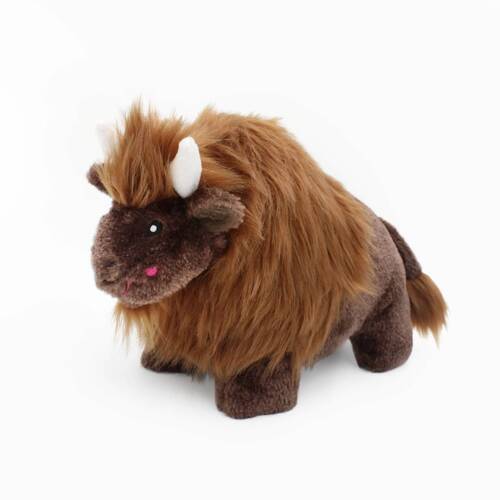 Zippy Paws Wooliez Plush Squeaker Dog Toy - Billie the Bison  main image