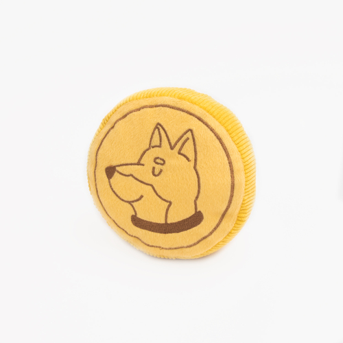 Zippy Paws Plush Squeaker Dog Toy - Squeakie Pattiez Zippy Bit Coin main image